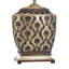 Lampe de table Jane Seymour - Finition platine antique et Barbade - Tissu beige