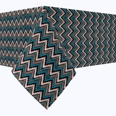 Rectangular Tablecloth, 100% Cotton, 52X104", Patterned Chevron