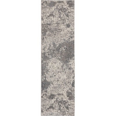 Abstract Area Rug in Gray