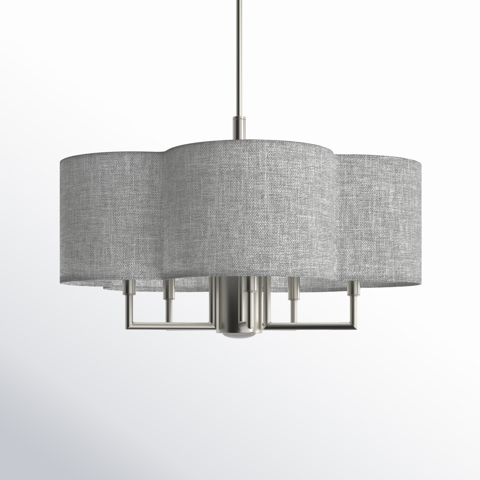 Vino Steel Dimmable Drum Chandelier, Gray, 14.75"H x 24"W x 24"D