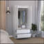 Armoire 2 tiroirs Austin, double porte, tringle - blanc-1963750567