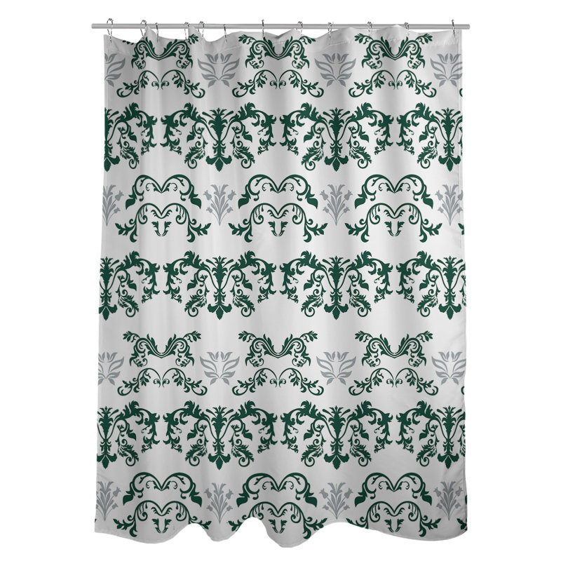 Rideau de douche New York, Blanc / Vert / Gris
