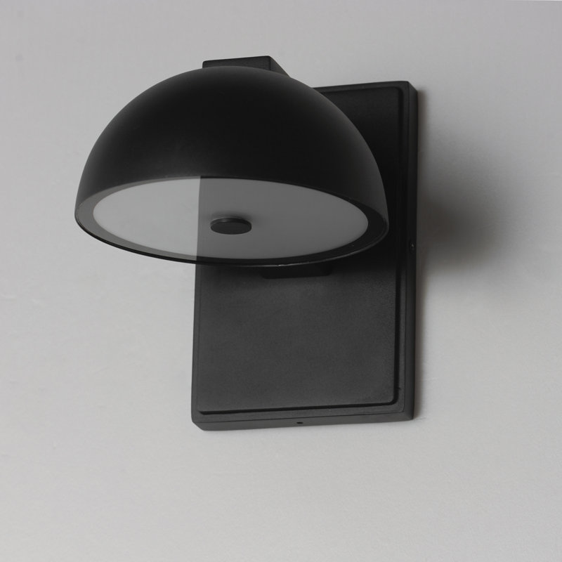 Dremann LED Wall Light, Black, 7" H x 6" W x 7.75" D
