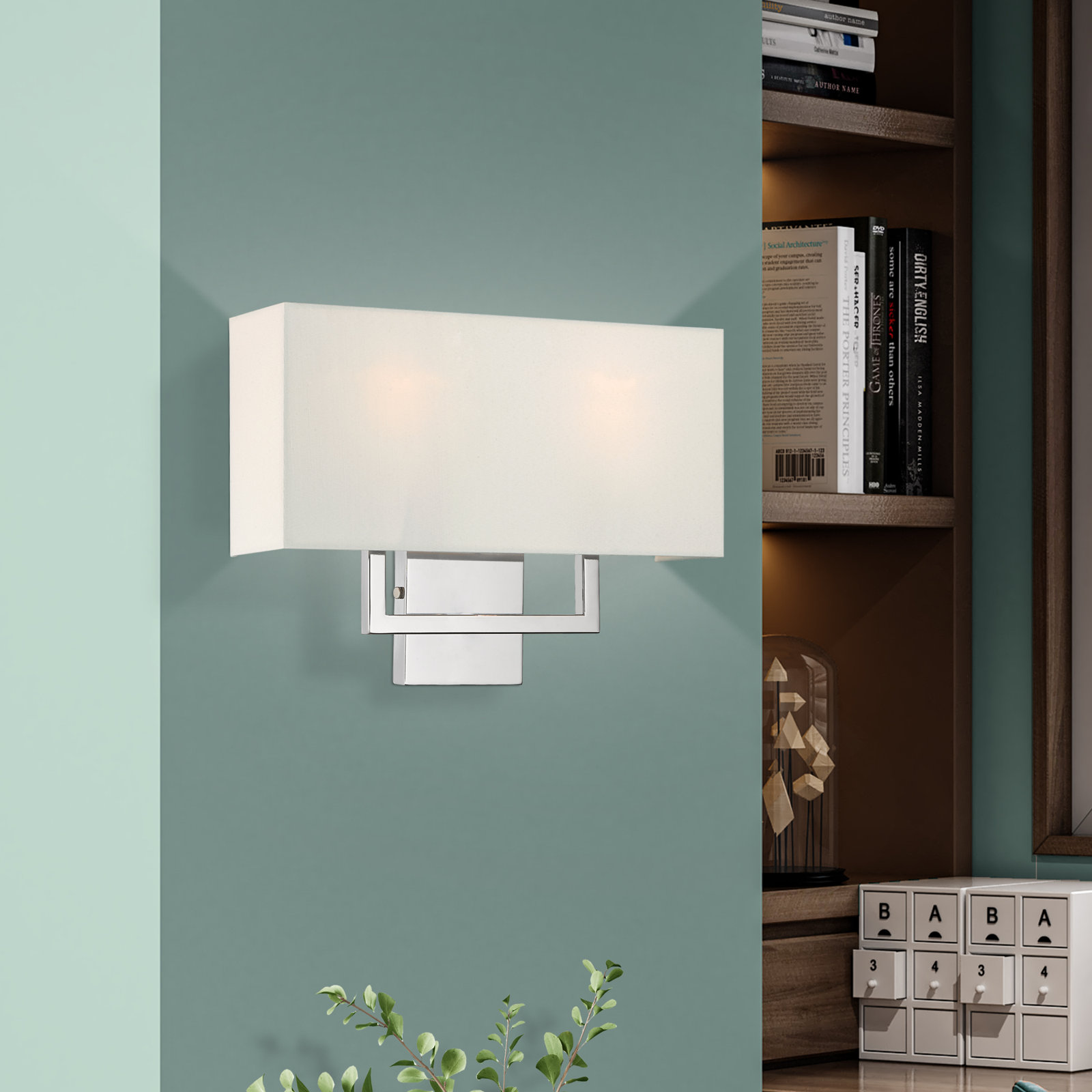 Willow 2 Light Dimmable Corner Wall Light, 11.75" H x 13" W x 3.88" D, Polished Chrome