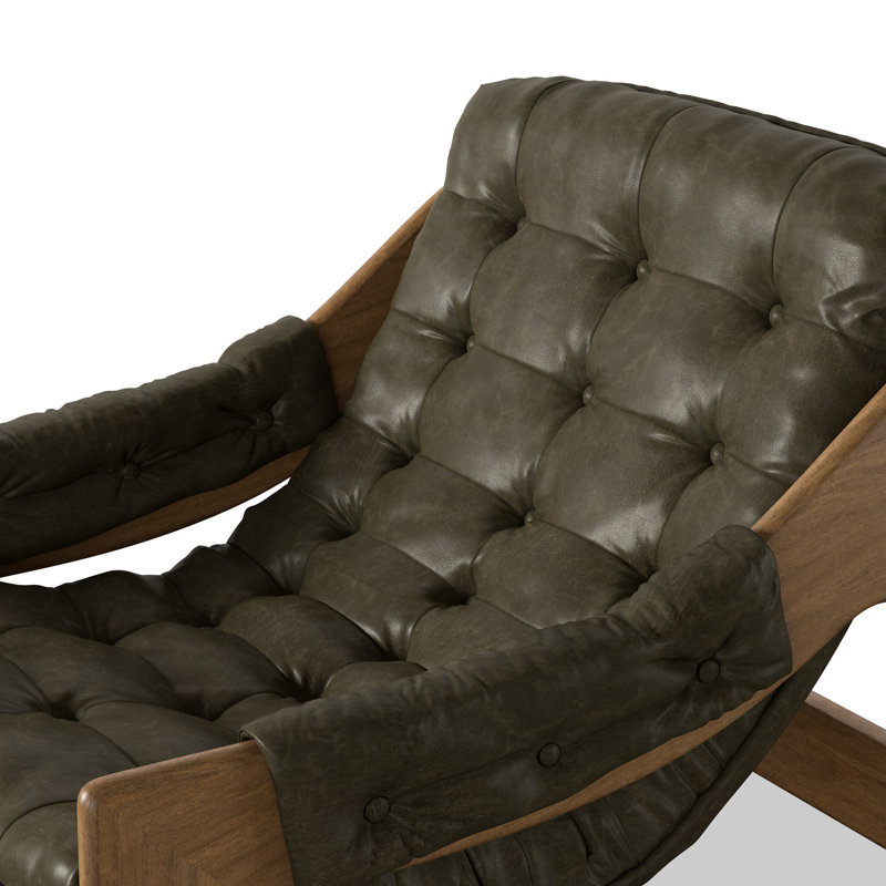 Kensington Armchair, Dulane Moss Genuine Leather, Weathered Sepia