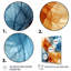 Rétro motif de feuille orange et bleu - formes abstraites, art mural, salon-1746253932-1746253845