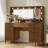 Fluted Makeup Vanity Desk With Large 39.3" Mirror And Lights-1398954659