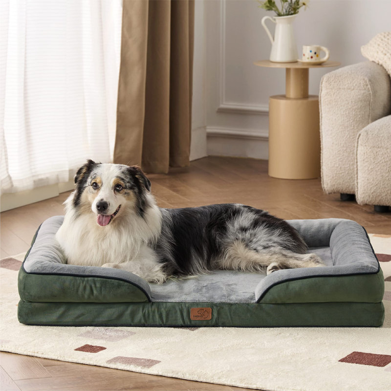 Lit orthopédique pour chien, canapé-lit lavable imperméable avec housse amovible, base antidérapante pour chiens de grande et moyenne taille