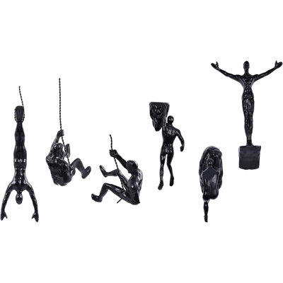 Set Of 6 Climbing Men Wall Art Decor Sculpture,Nordic Modern Simplicity Decorative Wall Art, Climbing Man Sculptures,Home & Office Climber Gifts