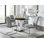 Scottsmoor Modern High Gloss & Glass Dining Table with 4 Luxury Faux Leather Chairs