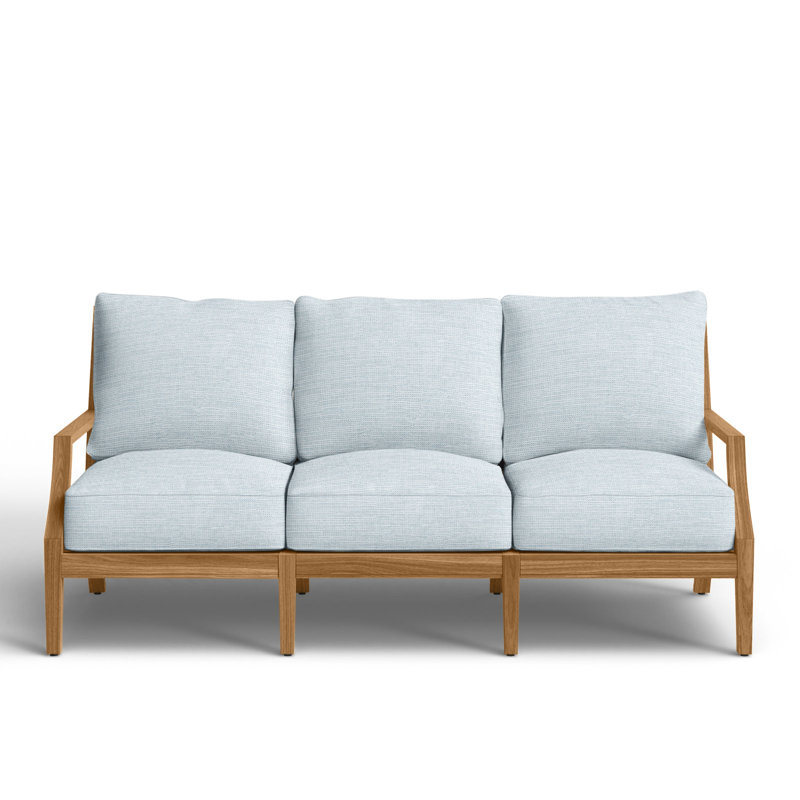 Haley Teak Sofa - Natural Teak, Natural Teak, No welt + Standard fill, Paper Sky