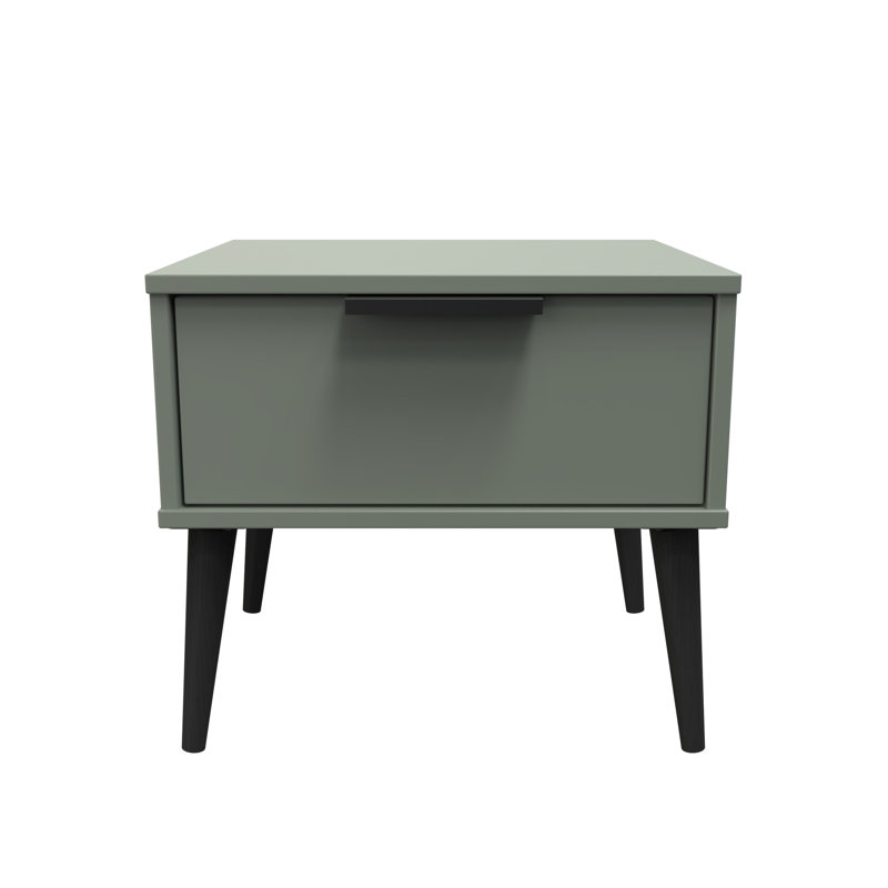 Turah 1 Drawer Bedside Cabinet (Ready Assembled), Reed Green