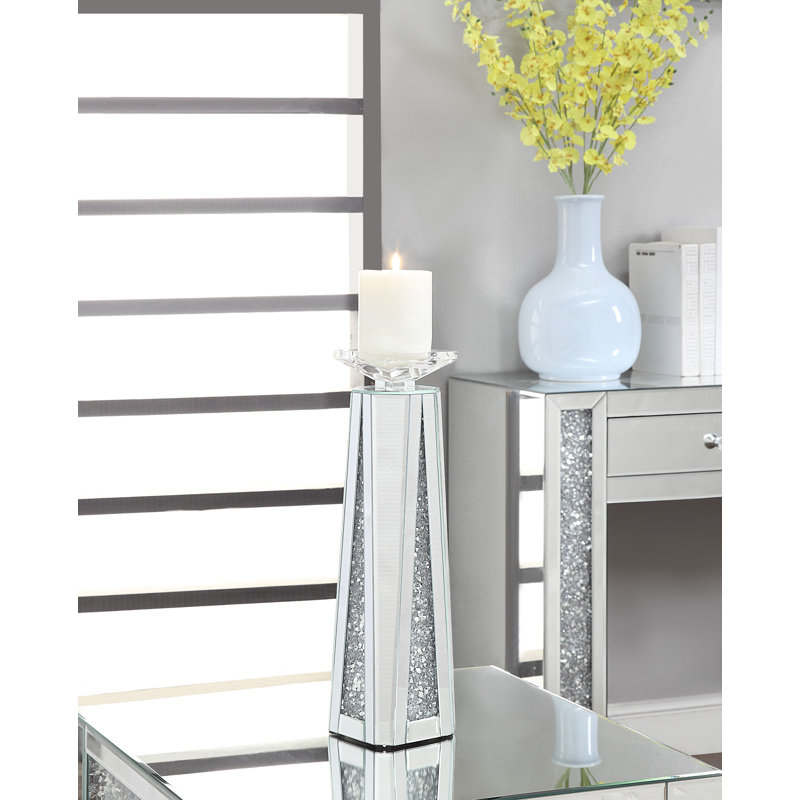 Bougeoir en verre Wasser, H 16 po x l 4 po x P 4 po