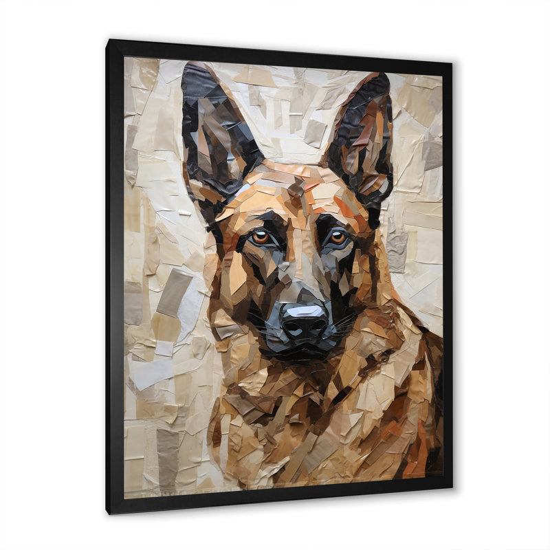 Reproduction d'art sur toile Sheperds, Cadre simple noir, H 20 po x l 12 po x P 1 po