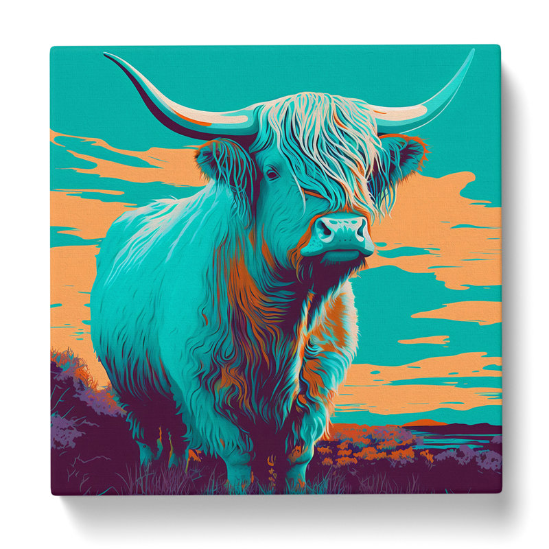 Highland Cow Pop Art - Wrapped Canvas