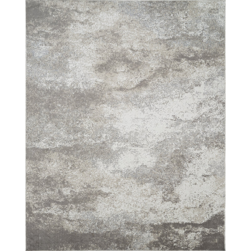 Machine Washable Henry Ivory/Gray Rug, Rectangle 10' x 14'