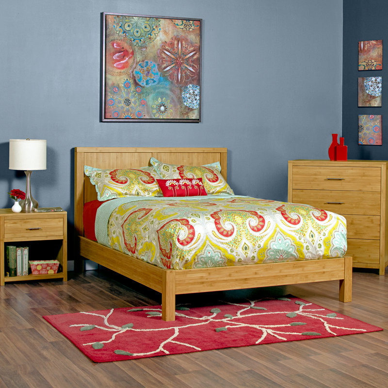 Hugoton Solid Bamboo Platform Bed, King, Natural Bamboo