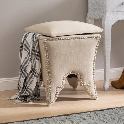 Harleysville 40.89cm Wide Square Solid Colour Ottoman with Storage