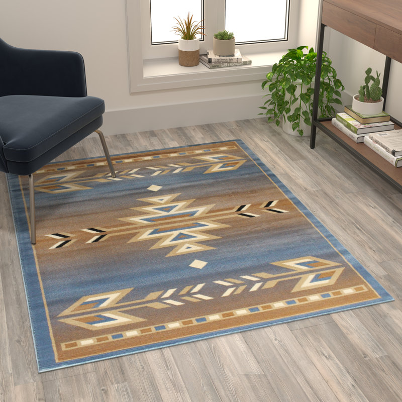 Tapis d'intérieur à motif polyvalent de style sud-ouest Akyah, Tapis de couloir 2 pi 4 po x 11 pi