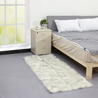 Rectangle 69 cm x 178 cm Faux Fur Area Rug