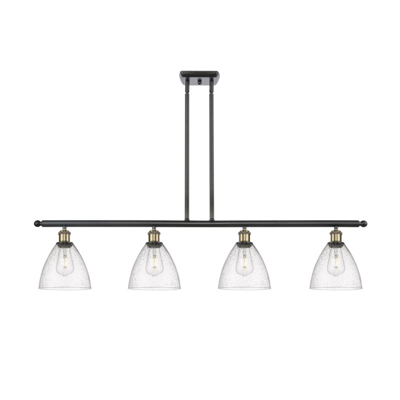 Luminaire suspendu linéaire à 4 lumières pour îlot de cuisine Amazin, H 43,75 po x l 48 po x P 7,5 po, DEL