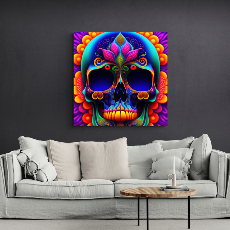 "Jour des morts ornés" par Stephen Chambers - impression sur toile tendue, H 15 po x l 15 po x P 1,5 po