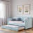 Upholstered Daybed With Trundle And Wood Slat-1870618489