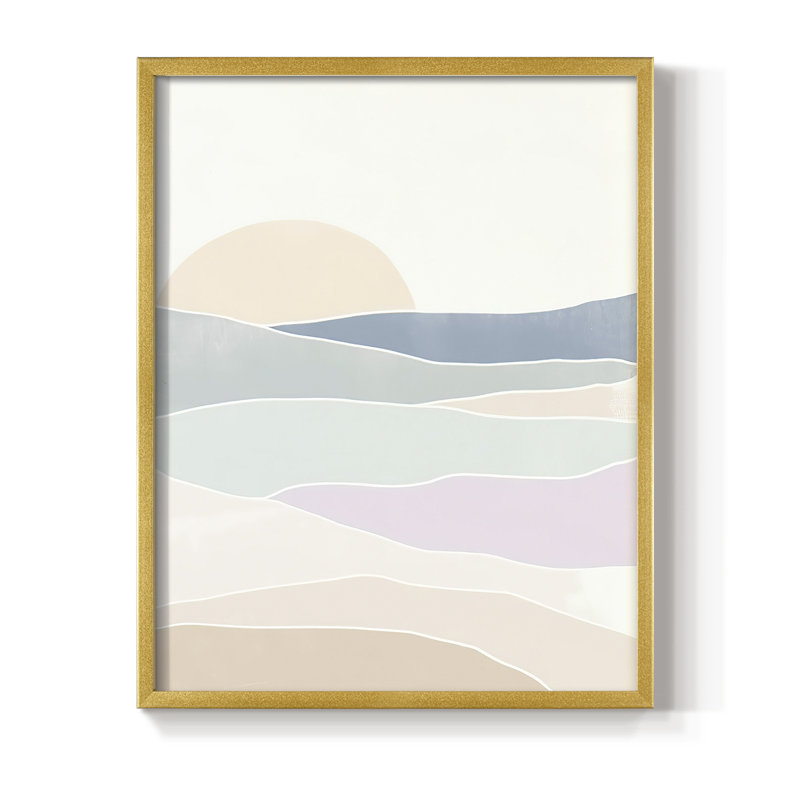 Vague Tableau I, reproduction encadrée - bois massif, Or, H 10 po x l 8 po