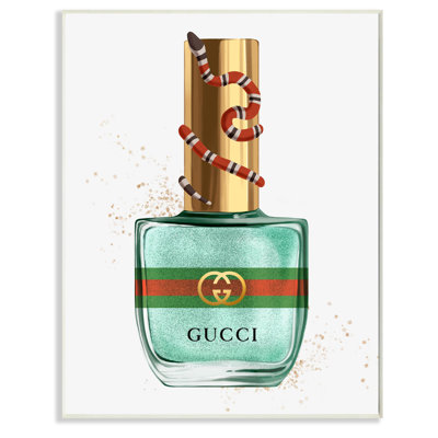 «Makquillage Nail Vernis Cyan Gold Snake Fashion Design», impression