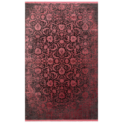 Tapis luxueux, 6,6 x 9,5 pi, 100% viscose / acrylique, hauteur des poils de 0,2 po | Tissé à la machine, 2 200 g / m², 1 200 000 points de tissage | Facile à nettoyer avec l'aspirateur et le détachant, parfait pour le décor du salon et de la chambre à coucher