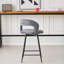 Swivel Upholstered Bar Stool with Iron Frame-1544208726