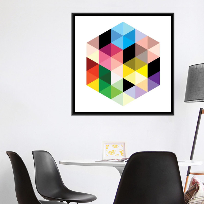 Art sur toile Albree Modern Cuboids II, H 26 po x l 26 po x P 1,5 po, Toile avec cadre flottant noir, Non mat