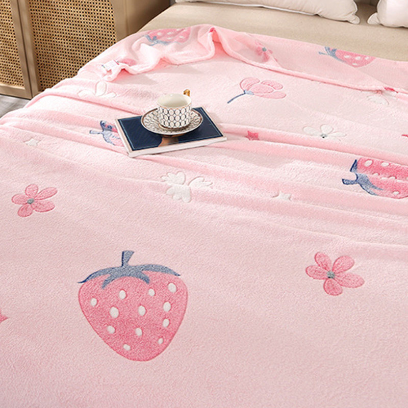 Couverture en velours de lait épaissie pour enfants Kondieu, Red