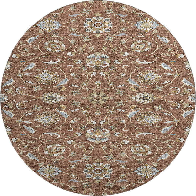 Premium Machine Washable Gurubaksh AMF1149 Moroccan Rug, Rond 8 pi