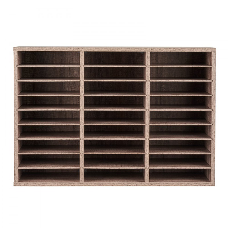 Organisateur de documents en bois 27 compartiments, tablettes réglables, centre de courrier en panneau de fibres à densité moyenne, rangement pour documents scolaires, documents, magazines