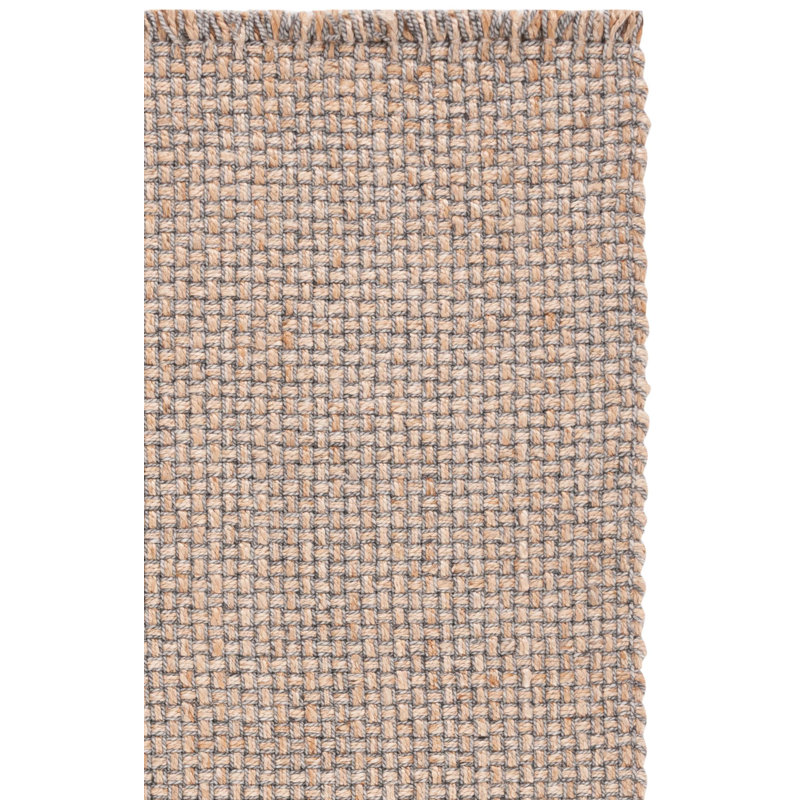 Tapis gris en jute / laine tissée à la main Krenzke, Rectangle 8 pi x 10 pi