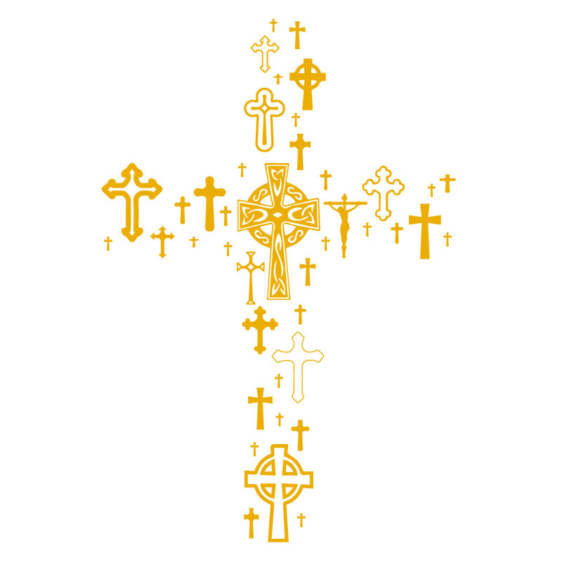 Décalcomanie murale cross collection, Jaune signalisation, H 24 po x l 16 po x P 0,01 po