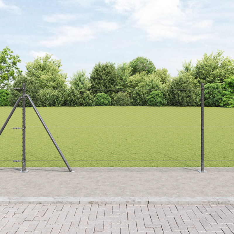 Hexagon Fence Steel, Grey, 80cm H x 5000cm W