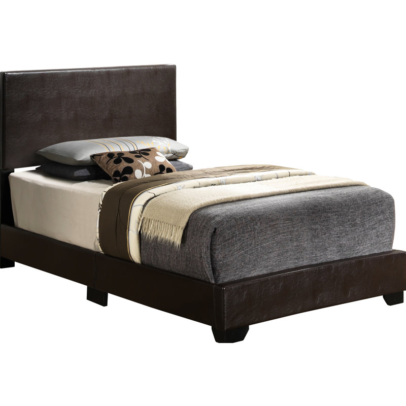 Lit simple en similicuir - G1800 en hauteur de 44 po, rembourrage en mousse cappuccino, largeur 80,27 po
