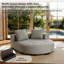 Canapé-lit modulaire rond capitonné surdimensionné rembourré avec 2 coussins, rembourré entièrement en mousse, sans assemblage requis-379423840