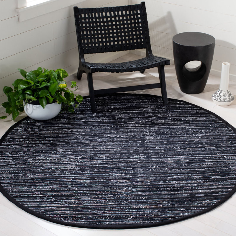 Rag Rug Hand Woven Cotton Rug, Round 4'