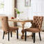 Chaises de salle à manger rembourrées en lin, de 2, café Tissu en lin épais, structure en bois massif, look élégant. Sw6801cf, chaise contemporaine 2, en lin de qualité, assise confortable, élégante.-125550846