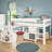 Uno Midsleeper with a Pull Out Desk and Cube Unit