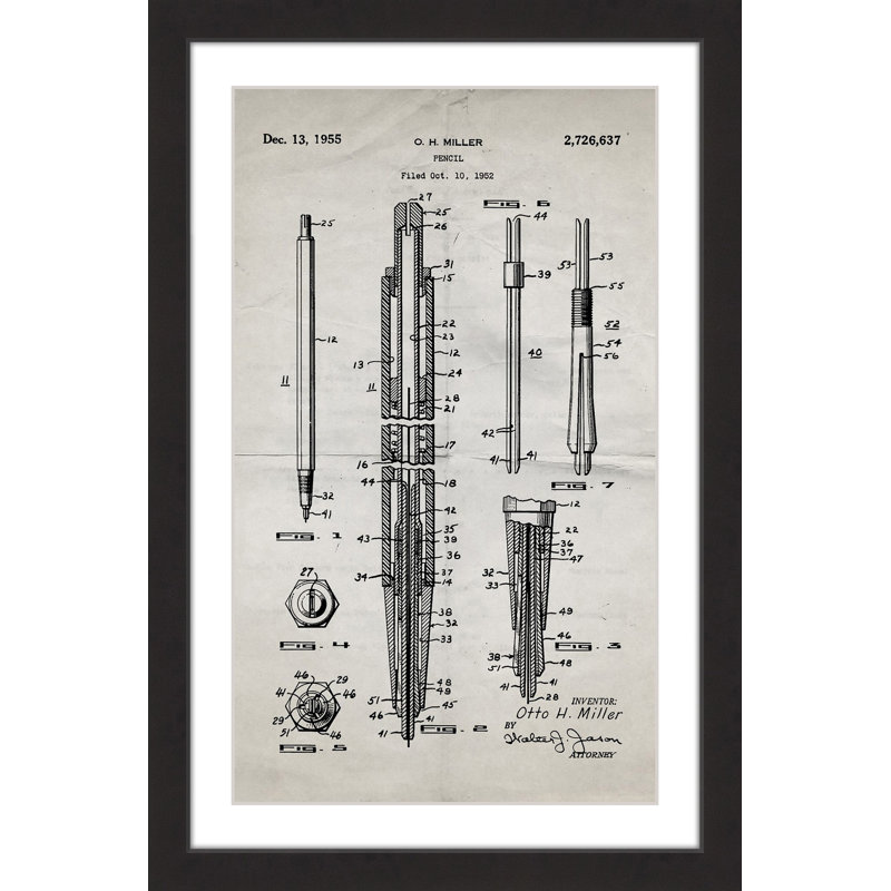 « crayon 1955 old paper » par steve king, reproduction d’art encadrée, H 36 po x l 24 po x P 1,5 po