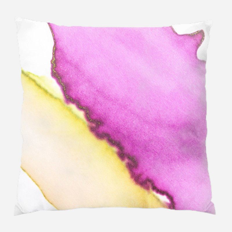 Coussin décoratif aquarelle Edsall, Microsuède, Intérieur