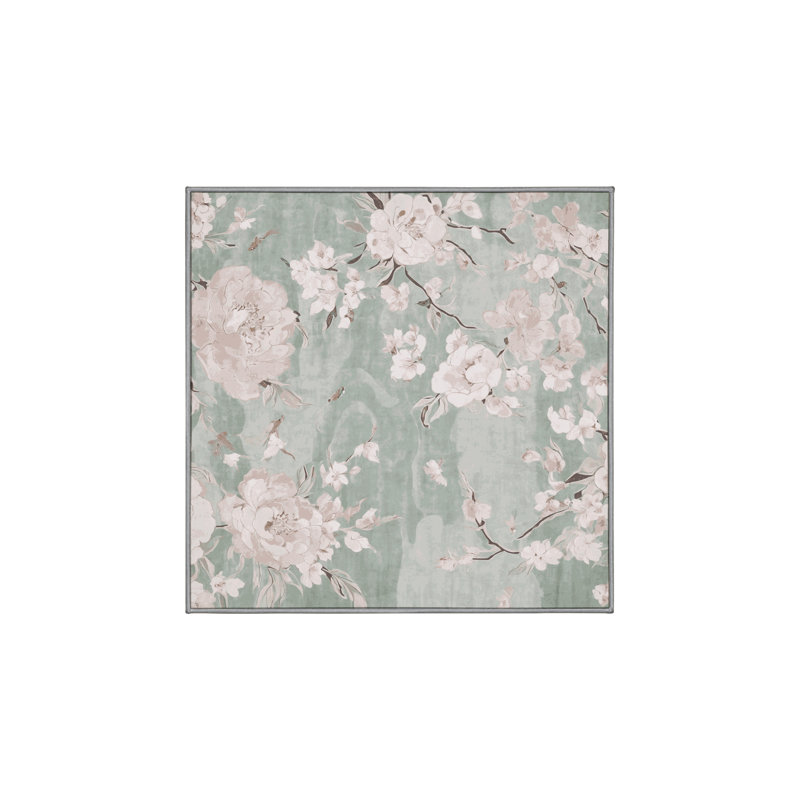 Machine Washable Brown Area Rug, Square 4'
