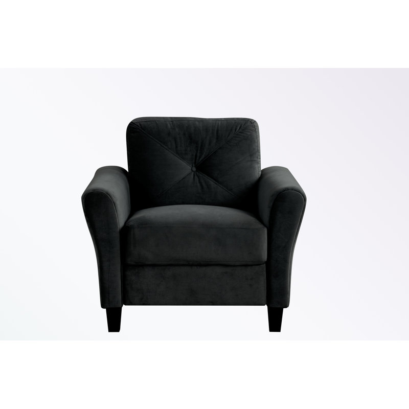 Chaise d'appoint avec coussin moelleux et pieds robustes, Noir