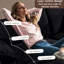 Modern Comfy 2 Chenille , Extra Seat And Pillows, Black For Bedroom Bedroom, With Fabric,-121096761