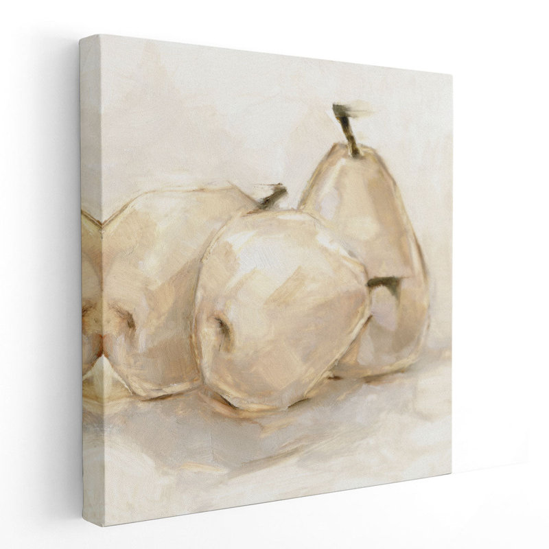 White Pear Study II - reproduction d'art sur toile, H 12 po x l 12 po