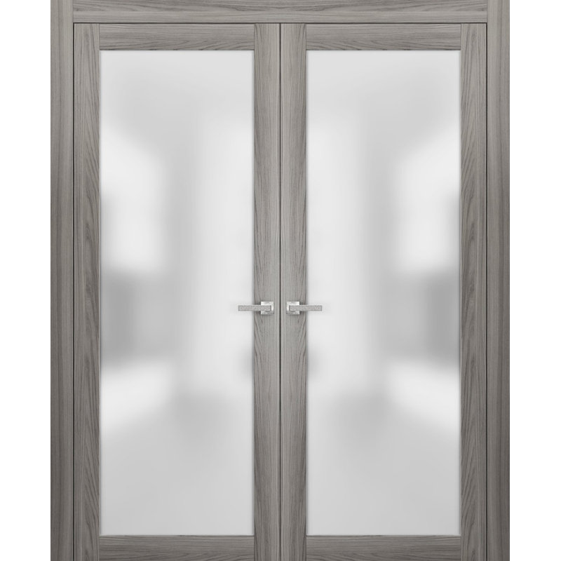 Portes standard en verre givré Planum, Frêne gingembre, 36 po x 84 po